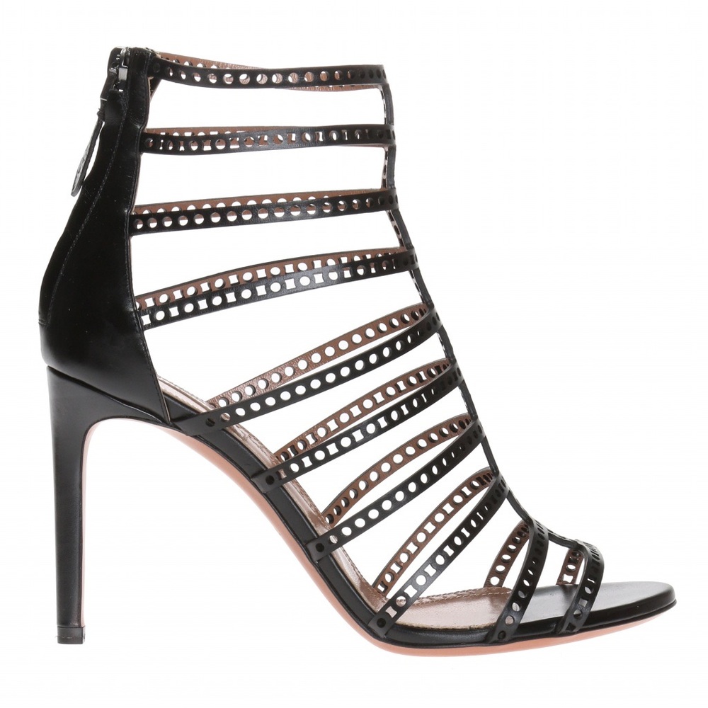 ALAIA PERFORATED HEELED SANDALS